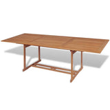 NNEVL 11 Piece Outdoor Dining Set with Folding Chairs Solid Teak Wood