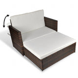 NNEVL Garden Storage Box Brown 120x50x60 cm Poly Rattan