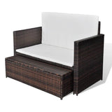 NNEVL Garden Storage Box Brown 120x50x60 cm Poly Rattan