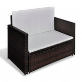 NNEVL Garden Storage Box Brown 120x50x60 cm Poly Rattan