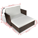 NNEVL Garden Storage Box Brown 120x50x60 cm Poly Rattan