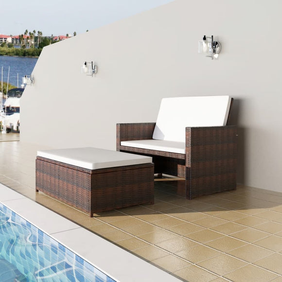 NNEVL Garden Storage Box Brown 120x50x60 cm Poly Rattan