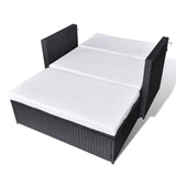 NNEVL 2 Piece Garden Lounge Set with Cushions Poly Rattan Black