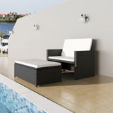 NNEVL 2 Piece Garden Lounge Set with Cushions Poly Rattan Black