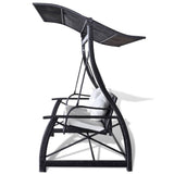 NNEVL Garden Swing Bench Poly Rattan Black 167x130x178 cm