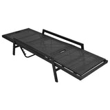 NNEVL Sun Lounger with Cushion Poly Rattan Black