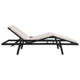 NNEVL Sun Lounger with Cushion Poly Rattan Black