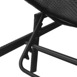 NNEVL Sun Lounger with Cushion Poly Rattan Black