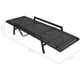 NNEVL Sun Lounger with Cushion Poly Rattan Black