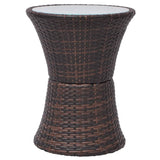 NNEVL 3 Piece Bistro Set with Cushions Poly Rattan Brown