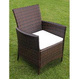 NNEVL 9 Piece Outdoor Dining Set with Cushions Poly Rattan Brown