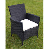 NNEVL 9 Piece Outdoor Dining Set with Cushions Poly Rattan Black