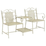 NNEVL 2 Seater Garden Bench 161 cm Steel White