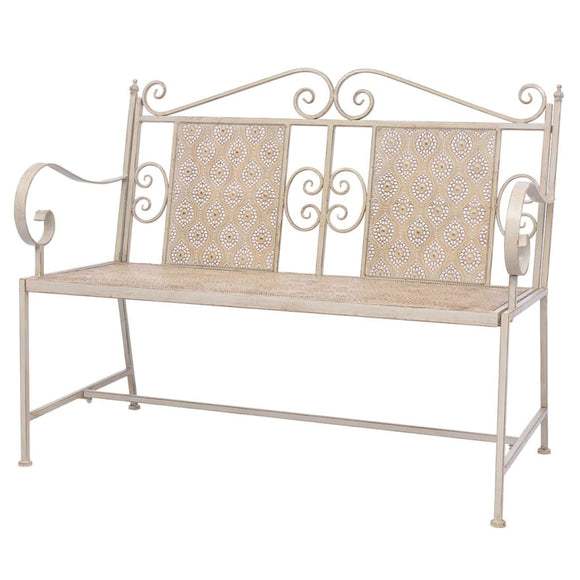 NNEVL Garden Bench 115 cm Steel White