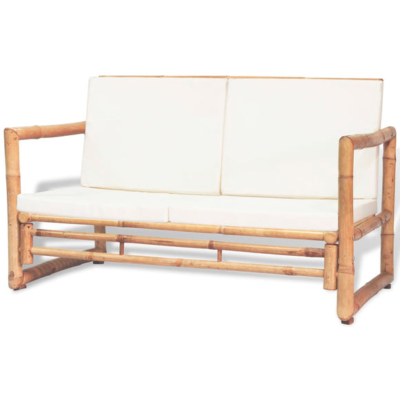 NNEVL 2 Seater Garden Sofa with Cushions Bamboo