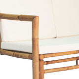 NNEVL 4 Piece Garden Lounge Set with Cushions Bamboo