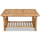 NNEVL 4 Piece Garden Lounge Set with Cushions Bamboo