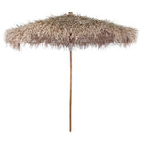 NNEVL Bamboo Parasol with Banana Leaf Roof 210 cm