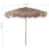 NNEVL Bamboo Parasol with Banana Leaf Roof 210 cm