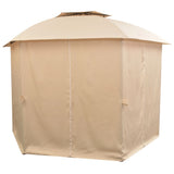 NNEVL Garden Marquee Pavilion Tent with Curtains Hexagonal 360x265 cm