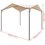 NNEVL Gazebo Pavilion Tent Canopy 4x4 m Steel Beige