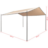 NNEVL Gazebo Pavilion Tent Canopy 4x4 m Steel Beige