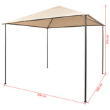 NNEVL Gazebo Pavilion Tent Canopy 3x3 m Steel Beige