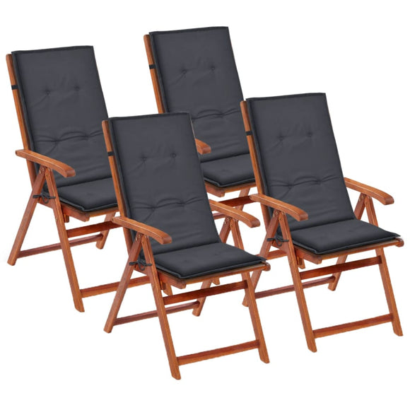 NNEVL Garden Chair Cushions 4 pcs Anthracite 120x50x3 cm