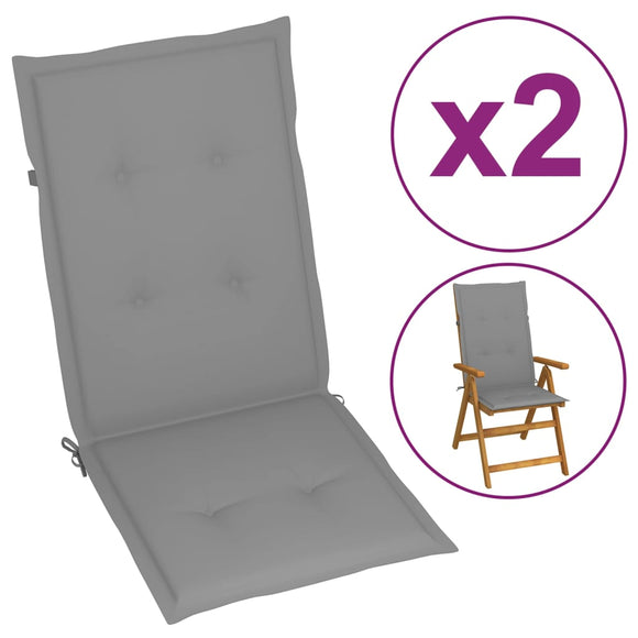 NNEVL Garden Chair Cushions 2 pcs Grey 120x50x3 cm