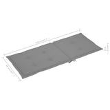 NNEVL Garden Chair Cushions 4 pcs Grey 120x50x3 cm
