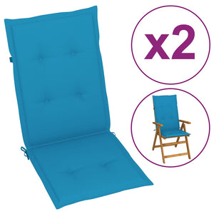 NNEVL Garden Chair Cushions 2 pcs Blue 120x50x3 cm