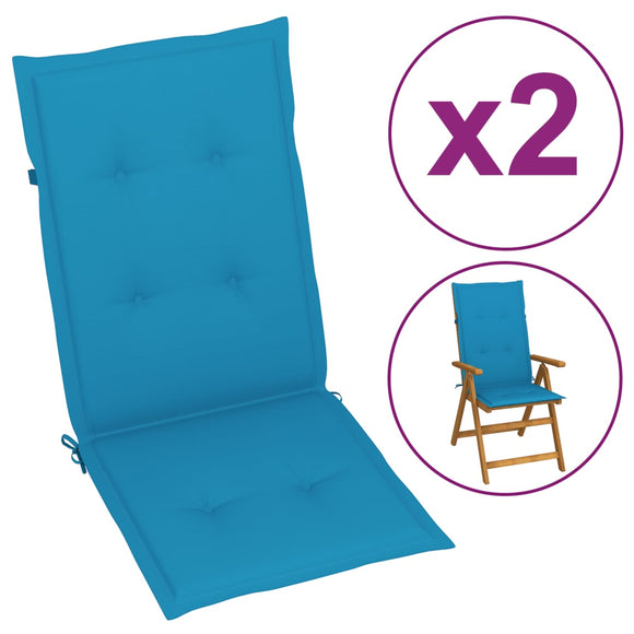 NNEVL Garden Chair Cushions 2 pcs Blue 120x50x3 cm