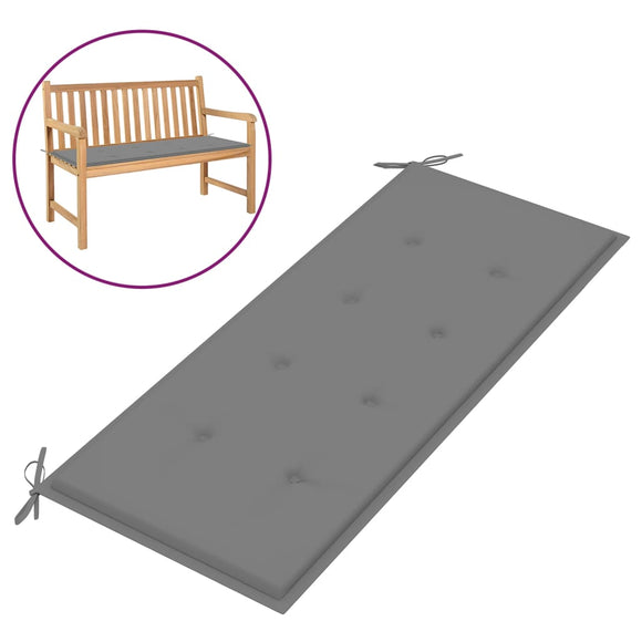 NNEVL Garden Bench Cushion Grey 120x50x3 cm