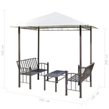NNEVL Garden Pavilion with Table and Benches 2.5x1.5x2.4 m