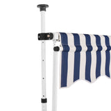 NNEVL Manual Retractable Awning 150 cm Blue and White Stripes