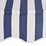 NNEVL Manual Retractable Awning 150 cm Blue and White Stripes