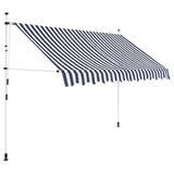 NNEVL Manual Retractable Awning 250 cm Blue and White Stripes