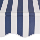 NNEVL Manual Retractable Awning 300 cm Blue and White Stripes