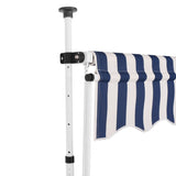 NNEVL Manual Retractable Awning 350 cm Blue and White Stripes