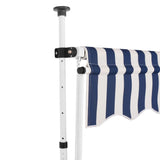 NNEVL Manual Retractable Awning 400 cm Blue and White Stripes