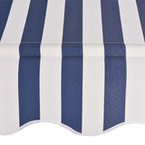 NNEVL Manual Retractable Awning 400 cm Blue and White Stripes