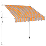 NNEVL Manual Retractable Awning 150 cm Yellow and Blue Stripes
