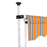 NNEVL Manual Retractable Awning 250 cm Yellow and Blue Stripes