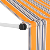 NNEVL Manual Retractable Awning 250 cm Yellow and Blue Stripes