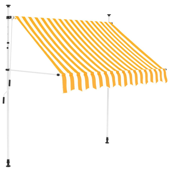 NNEVL Manual Retractable Awning 200 cm Orange and White Stripes