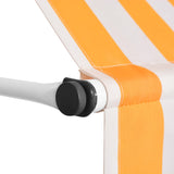 NNEVL Manual Retractable Awning 200 cm Orange and White Stripes