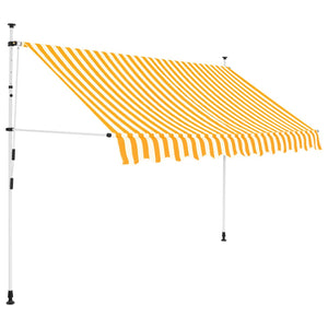 NNEVL Manual Retractable Awning 250 cm Orange and White Stripes