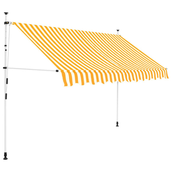 NNEVL Manual Retractable Awning 250 cm Orange and White Stripes