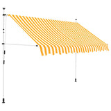 NNEVL Manual Retractable Awning 250 cm Orange and White Stripes