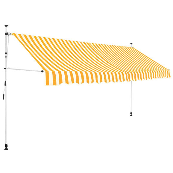 NNEVL Manual Retractable Awning 350 cm Orange and White Stripes